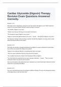   Cardiac Glycoside (Digoxin) Therapy Revision Exam Questions Answered Correctly.