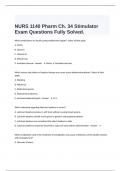   NURS 1140 Pharm Ch. 34 Stimulator Exam Questions Fully Solved.