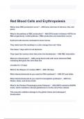 Red Blood Cells and Erythropoiesis Exam Questions and Answers 2024/2025( A+ GRADED 100% VERIFIED).