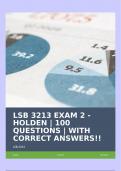 LSB 3213 EXAM 2 - HOLDEN | 100 QUESTIONS | WITH CORRECT ANSWERS!!