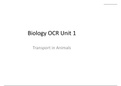 OCR BIO A UNIT 1 TRANSPORT IN ANIMALS