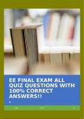 EE FINAL EXAM ALL QUIZ QUESTIONS WITH 100% CORRECT ANSWERS!!