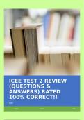 ICEE TEST 2 REVIEW (QUESTIONS & ANSWERS) RATED 100% CORRECT!!