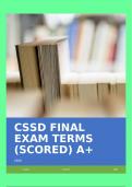 CSSD FINAL EXAM TERMS (SCORED) A+