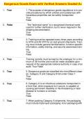 Dangerous Goods Exam with Verified Answers Graded A+