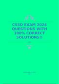 CSSD EXAM 2024 QUESTIONS WITH 100% CORRECT SOLUTIONS!!