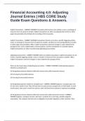 Financial Accounting 4.0: Adjusting Journal Entries | HBS CORE Study Guide Exam Questions & Answers.