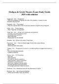 Oedipus & Greek Theatre Exam Study Guide  2024 with solution 