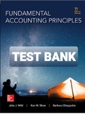 Exam (elaborations) Test Bank Fundamental Accounting Principles 22nd Edition by Wild Shaw Chiappetta 