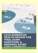 CATA EDMENTUM HEALTH REVIEW FOR FINAL EXAM QUESTIONS & ANSWERS RATED 100% CORRECT!!