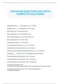 CPN STUDY QUESTIONS 1-100 PRACTICE QUESTIONS 2024 WITH COMPLETE SOLUTIONS