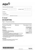 AQA Accounting 7127 paper 1 question paper Accounting A 23May 2024