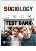 Exam (elaborations) TEST BANK FOR MACIONIS AND GERBER, SOCIOLOGY, NINTH CANADIAN EDITION 