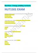 Nutrition- Energy yielding nutrients NUT1501 EXAM 