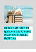 CETA EXAM PREP All questions and Answers 2024 100% SUCCESS RATED A+