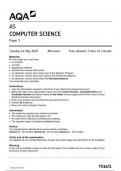 AQA Computer Science 7516 paper 1 question paper Computer Science AS 14May 2024