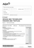 AQA Design & Technology 7562 paper 1 question paper DesignandTechnology A 5June 2024