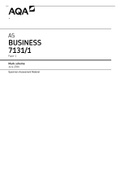 AS BUSINESS 7131/1 Paper 1 Mark scheme June 2016 Specimen Assessment Material ( latest update )