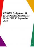 CAS3701 Assignment 11 (COMPLETE ANSWERS) 2024 - DUE 13 September 2024