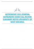 ASTRONOMY 1021 GENERAL  ASTRONONY EXAM FULL REVIEW  SUMMARY NOTES UNIVERSITY OF  WEST ONTARIO