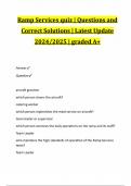 Ramp Services quiz | Questions and Correct Solutions | Latest Update 2024/2025 | graded A+