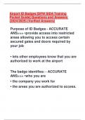 Airport ID Badges [DFW SIDA Training Pocket Guide] Questions and Answers (2024/2025) (Verified Answers)