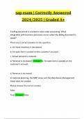 sap exam | Correctly Answered 2024/2025 | Graded A+