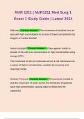 NUR 1211 | NUR1211 Med Surg 1 Exam 1 Study Guide | Latest 2024