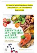 TEST BANK For Williams' Essentials of Nutrition and Diet Therapy, 13th Edition Schlenker & Gilbert, Verified Chapters 1 - 25, Complete Newest Version