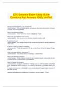  LEO Entrance Exam Study Guide Questions And Answers 100% Verified.