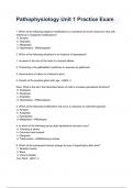 Pathophysiology Unit 1 Practice Exam questions and answers graded A+ 2024/2025