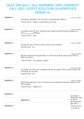 GLST-200-Quiz-1 ALL ANSWERS 100% CORRECT FALL-2021 LATEST SOLUTION GUARANTEED GRADE A+