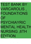 Halter: Varcarolis’ Foundations of Psychiatric Mental Health Nursing: A Clinical Approach, 8th Edition Test Bank