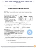 Gizmos Student Exploration and Nuclear Reactions Fully Covered