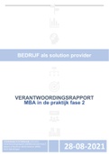 Afstudeeropdracht Master - 10-2021 - Scriptie - Verantwoordingsrapport Beroepsproduct: Advies - Cijfer70 - NCOI - MBA 