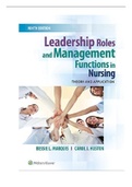 Test Bank for Leadership Roles and Management Functions in Nursing 9th Edition