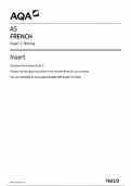 AQA AS FRENCH PAPER 2 INSERT 2024 (7651/2:Writing)