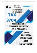 TAX3704 Assignment 2 (COMPLETE ANSWERS) Semester 2 2024 - DUE 17 September 2024