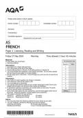 AQA French 7651 paper 1 question paper French AS 17May 2024