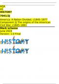 AQA AS HISTORY 7041/2J America: A Nation Divided, c1845–1877 Component 2J The origins of the American Civil War, c1845–1861 Mark scheme June 2024 Version: 1.0 Final