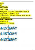 AQA  AS HISTORY 7041/2D Religious conflict and the Church in England, c1529–c1570 Component 2D The break with Rome, c1529–1547 Mark scheme June 2024 Version: 1.0 Final