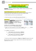 Student Exploration Heat Transfer by Conduction Gizmo Lab Jaylene Williams.