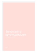 Samenvatting Psychiatrie voor het tentamen psychopathologie 