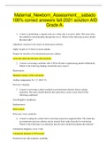 Maternal_Newborn_Assessment__sabado 100% correct answers fall-2021 solution AID Grade A+