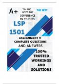 LSP1501 Assignment 9 (COMPLETE ANSWERS) 2024 (164920) - DUE 8 October 2024