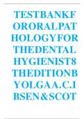 Test Bank for Oral Pathology for the Dental Hygienist 8th Edition by Olga A. C. Ibsen & Scott Peters ISBN 9780323764032 | Complete Guide A+