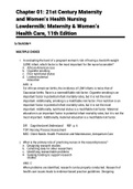 Exam (elaborations) Maternity and Womens Health Care (LOWDERMILKMATERNITYANDWOMENSHEALTHCARE) (Maternity and Womens Health Care (LOWDERMILKMATERNITYANDWOMENSHEALTHCARE))