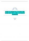 NURS 612 MARYVILLE EXAM 4 MC  EXAM 2024 WITH 100% ACCURATE  ANSWERS