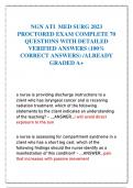 NGN ATI  MED SURG 2023  PROCTORED EXAM COMPLETE 70  QUESTIONS WITH DETAILED  VERIFIED ANSWERS (100%  CORRECT ANSWERS) /ALREADY  GRADED A+