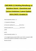 CWB MOD 22 Welding Metallurgy of Stainless Steels | Questions and Correct Solutions | Latest Update 2024/2025 | Graded A+